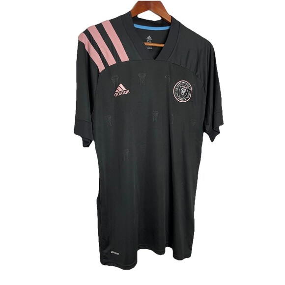 Adidas Climalite Men's 2XL Black Inter Miami Soccer Embossed Jersey Patches